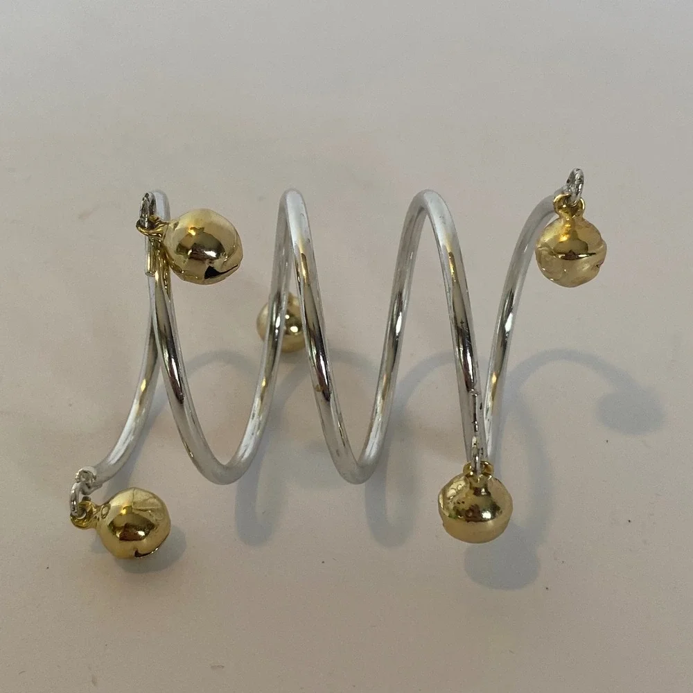 Spiral Napkin Rings OS Silver Gold Excellent Jingle Bell Set of 4 Dining Table